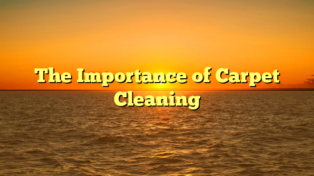 The Importance of Carpet Cleaning