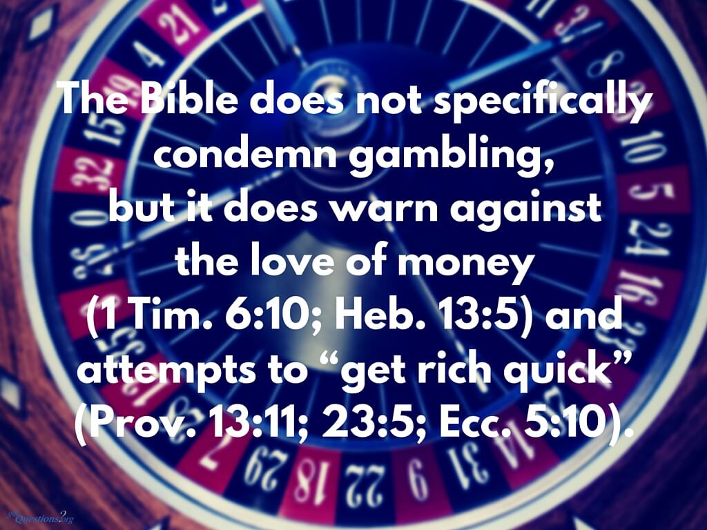 도박이 죄라고 하는 성경 구절은 무엇인가